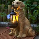 SOLAR DOG LIGHTS OUTDOOR WATERPROOF GARDEN DECOR SOLAR-POWERED LAWN LAMP