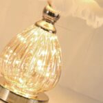 FEATHER TABLE LAMP CUTE FURRY WHITE