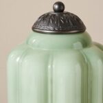 THE ELOISE SCALLOP MILK GLASS TABLE LAMP GREEN
