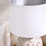 GREY CERAMIC FLORAL LAMP