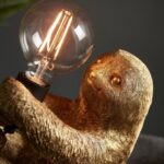 EXEMPLAR LIGHTING JACK VINTAGE GOLD SLOTH TABLE LAMP