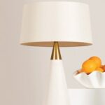 JEN 1 LIGHT TABLE LAMP AGED BRASS AND CREAM LINEN