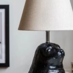 STANLEY THE BLACK SEAL TABLE LAMP WITH LINEN SHADE