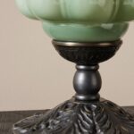 THE ELOISE SCALLOP MILK GLASS TABLE LAMP GREEN
