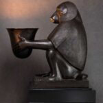 ART DECO MONKEY WITH LIGHT