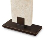 MADISON TABLE LAMP TRAVERTINE AND OFF WHITE LINEN