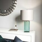 RENO TABLE LAMP GREEN POLISHED NICKEL