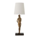 BRASS LADY TABLE LAMP
