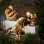 EXEMPLAR LIGHTING JACK VINTAGE GOLD SLOTH TABLE LAMP