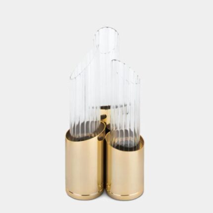 RYMAN GOLD PLATED CRYSTAL GLASS TABLE LAMP