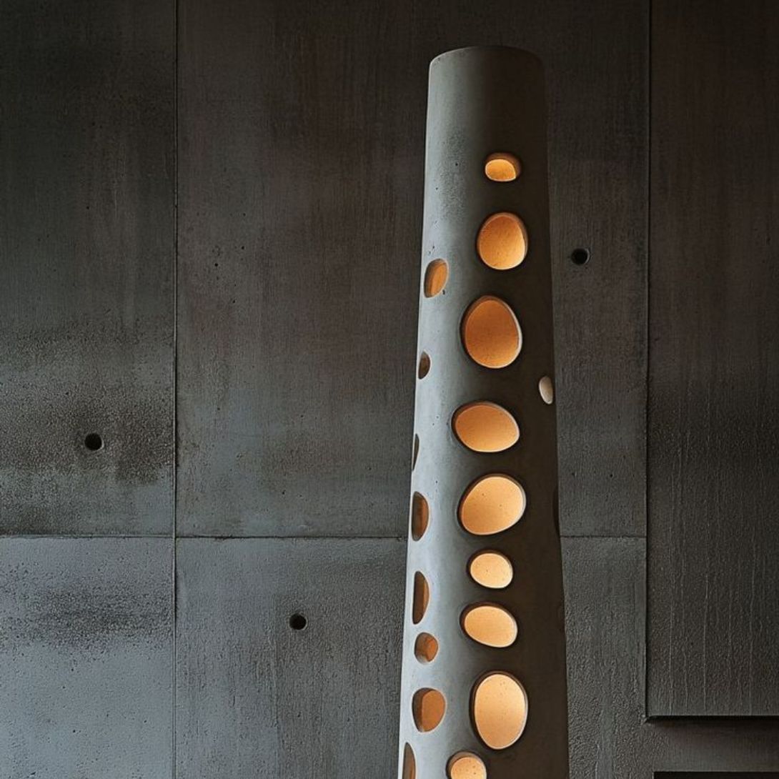 Untitled design (31) SCULPTURAL CONCRETE LIGHT TOWER WITH CUTOUT DESIGN