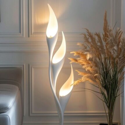 Elegant Twist Floor Lamp – unique white floor lamp with modern living room lamps sale