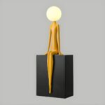 ABSTRACT RESIN LED FLOOR LAMP YELLOW