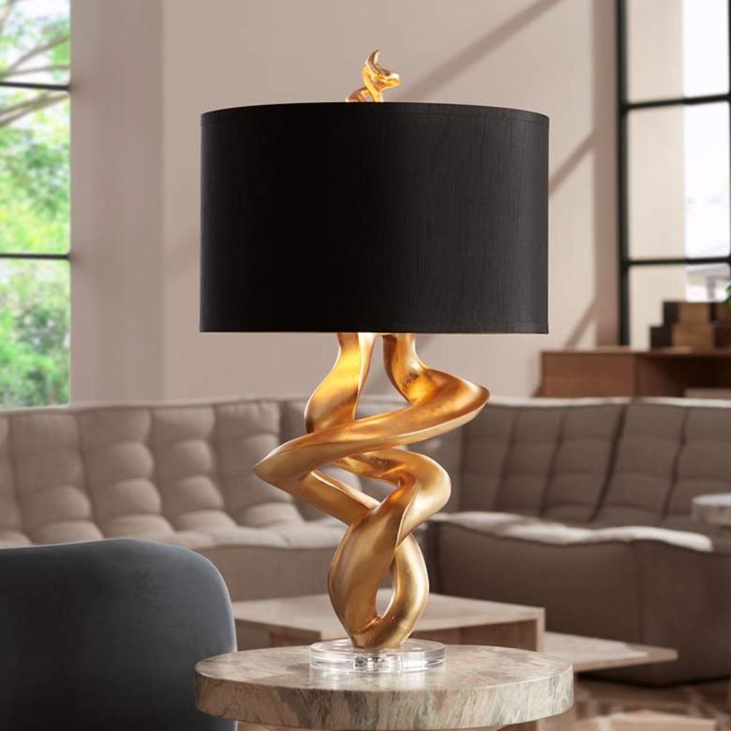 1 KATHY HIGH SCULPTURE LEAF TABLE LAMP