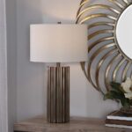 AGED GUNMETAL FLUTED TABLE LAMP