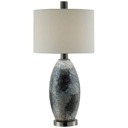 LOGAN BLACK AND WHITE REACTION GLASS TABLE LAMP