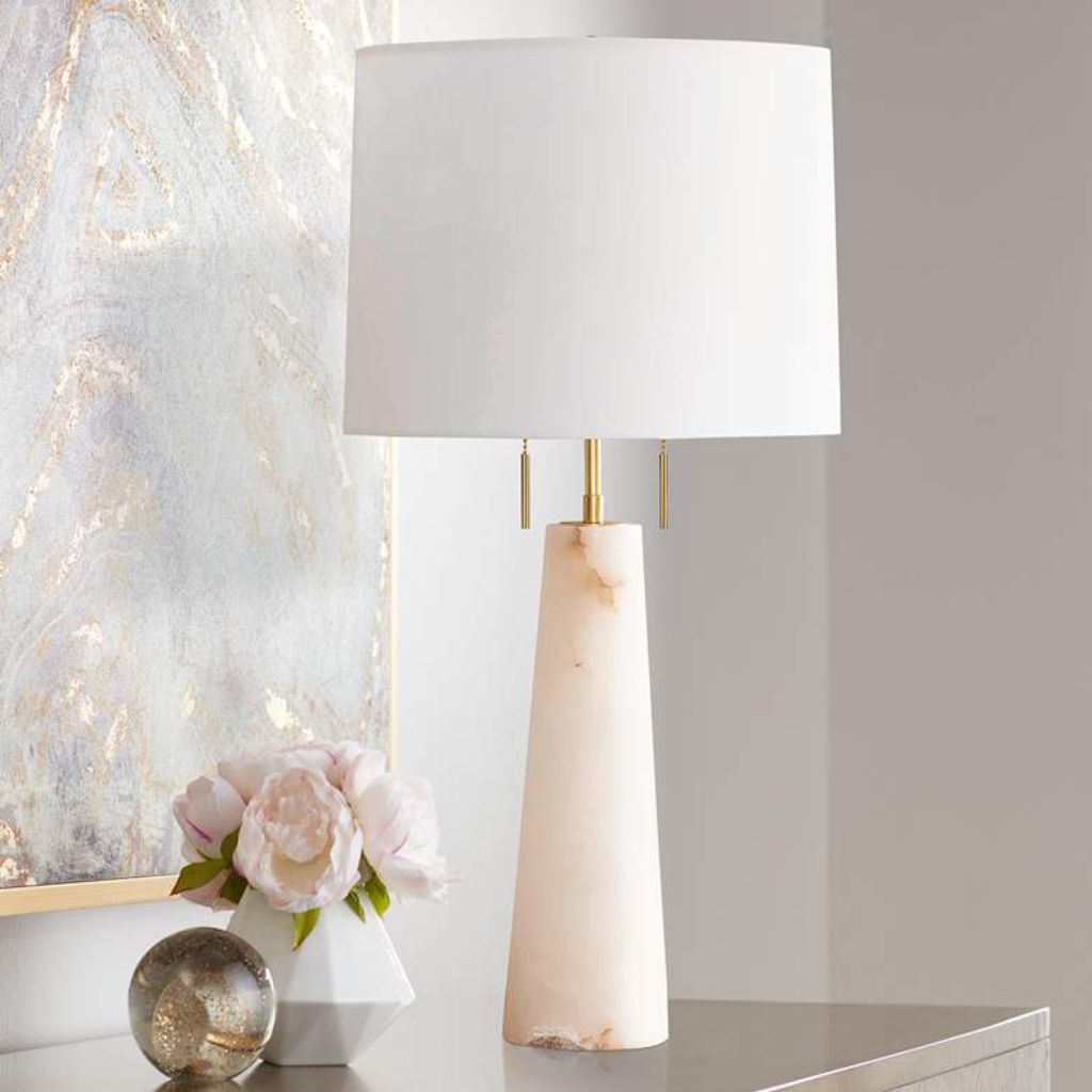 1 NATURAL STONE ALABASTER TABLE LAMP