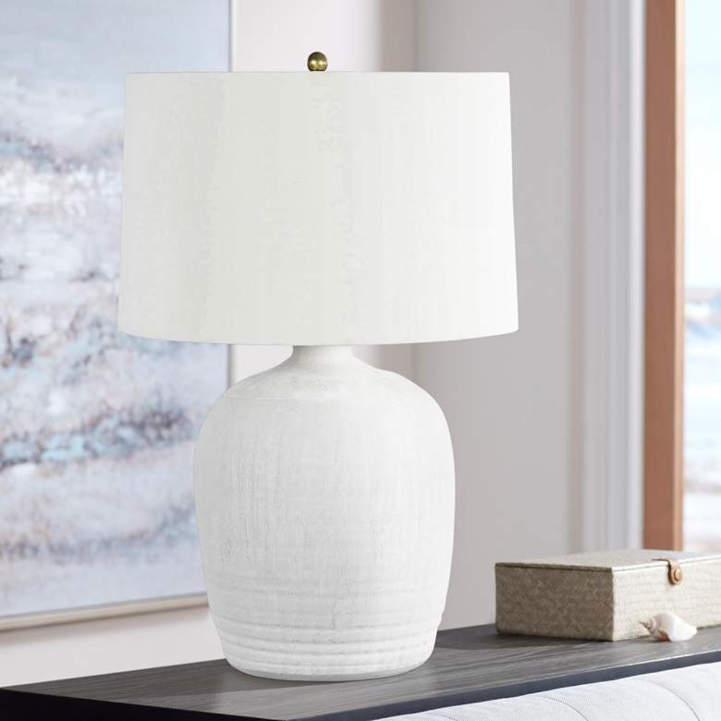 1 PHOENIX WHITE CERAMIC JUG TABLE LAMP