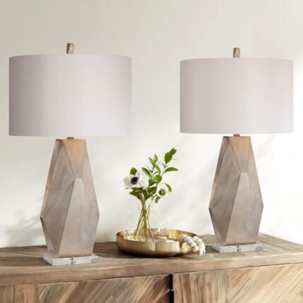 CHAMPAGNE GOLD GEOMETRIC TABLE LAMPS