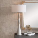 MODERN IVORY STONE TABLE LAMP