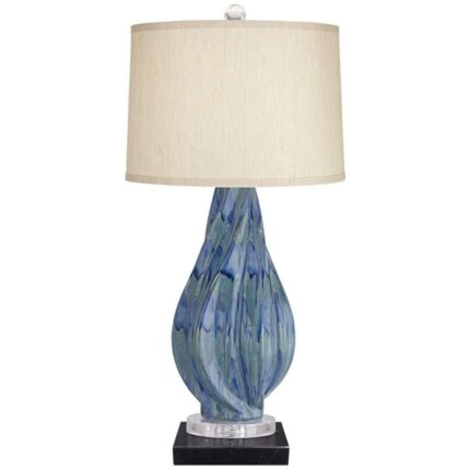 POSSINI EURO CERAMIC TABLE LAMP MARBLE RISER