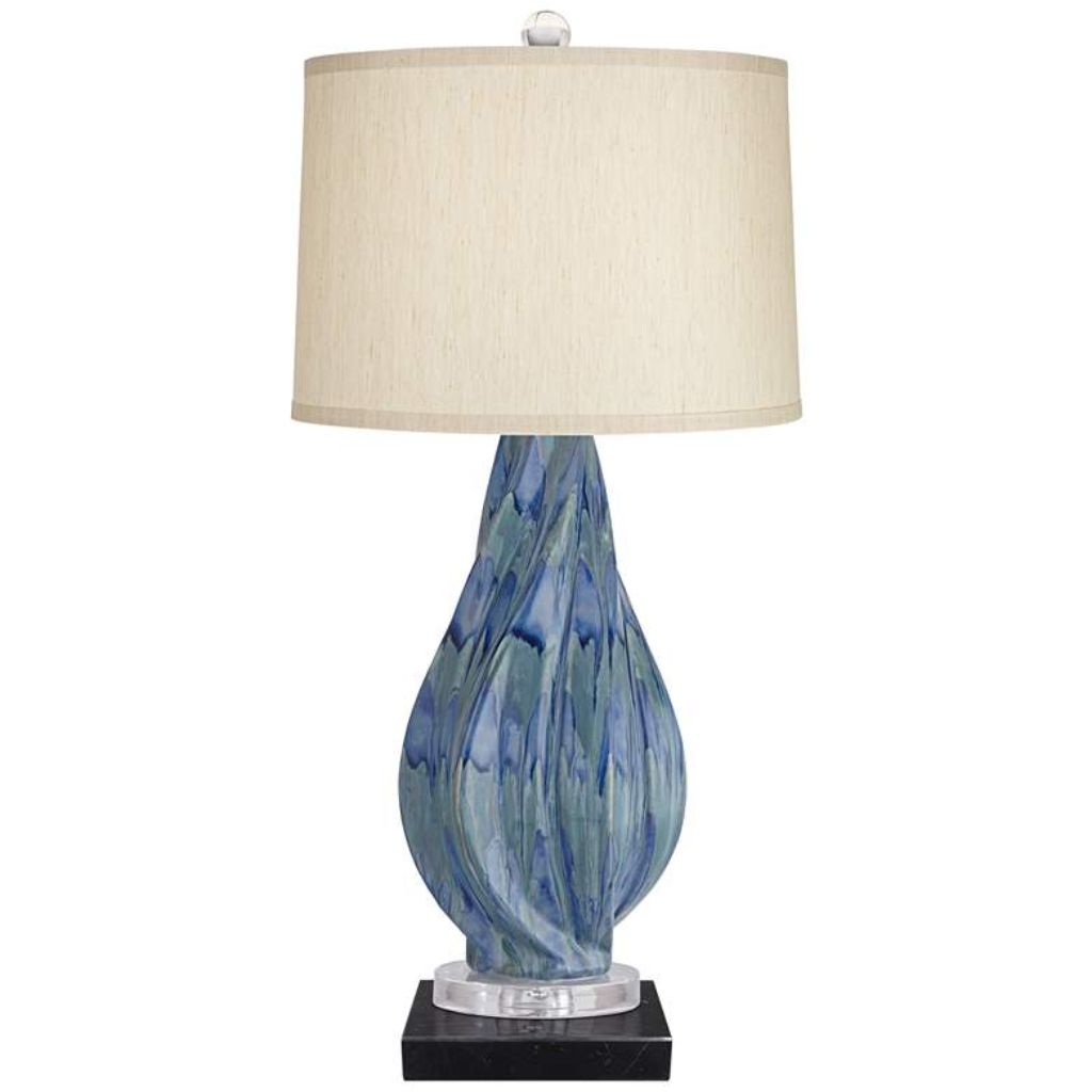1 POSSINI EURO CERAMIC TABLE LAMP MARBLE RISER