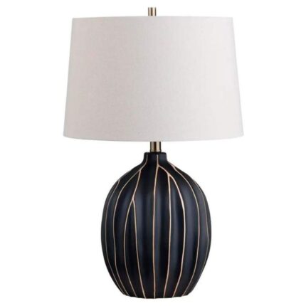 HIGH STRIPED CERAMIC TABLE LAMP