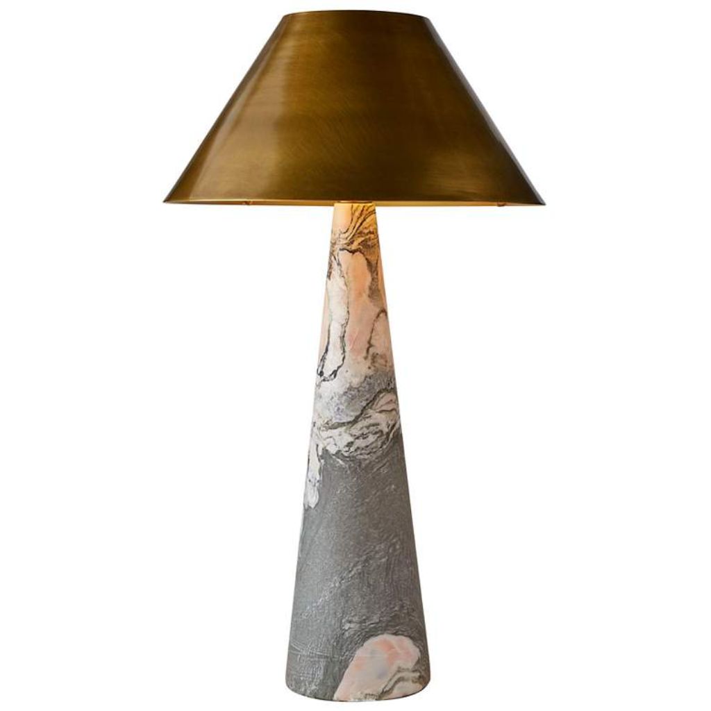1 CHANEL LAMP CALACATTA VIOLA MARBLE ANTIQUE BRASS