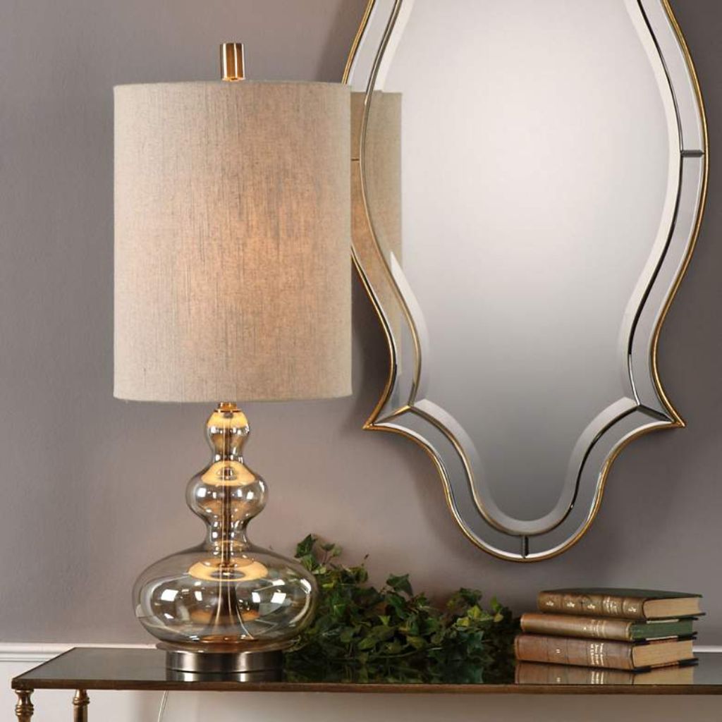 1 UTTERMOST FORMOSO AMBER GLASS TABLE LAMP