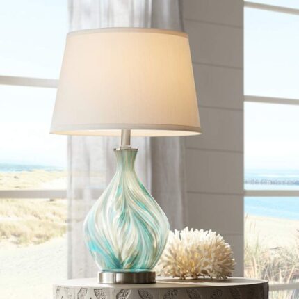 GLASS VASE ACCENT TABLE LAMP WITH TABLE TOP DIMMER