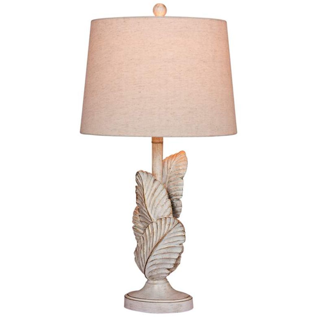 1 TROPICAL COASTAL ANTIQUE WHITE TABLE LAMP
