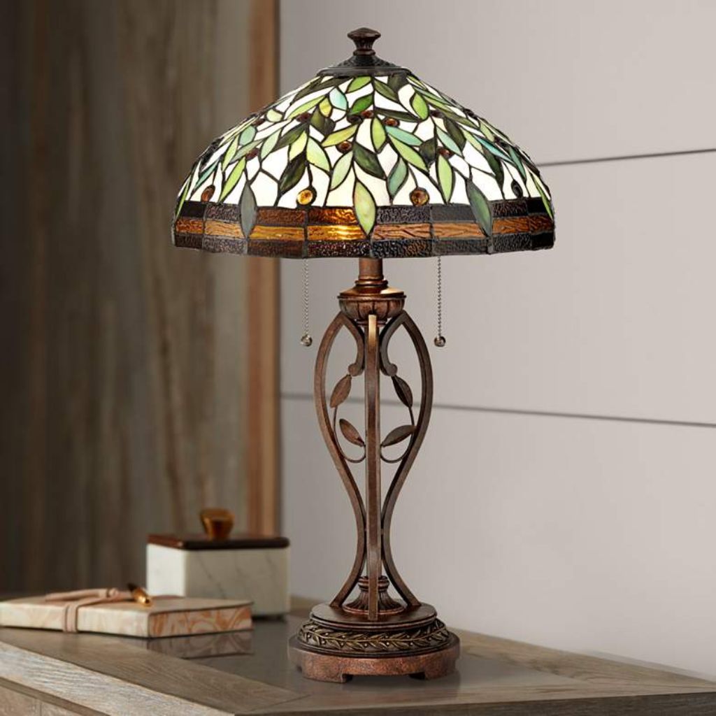 1 TIFFANY LAMP WITH TABLE TOP DIMMER