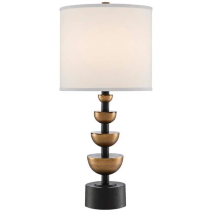 CHASTAIN BRASS AND BLACK MODERN LAMP