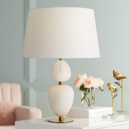 OPAL CRYSTAL AND SNOW MARBLE TABLE LAMP
