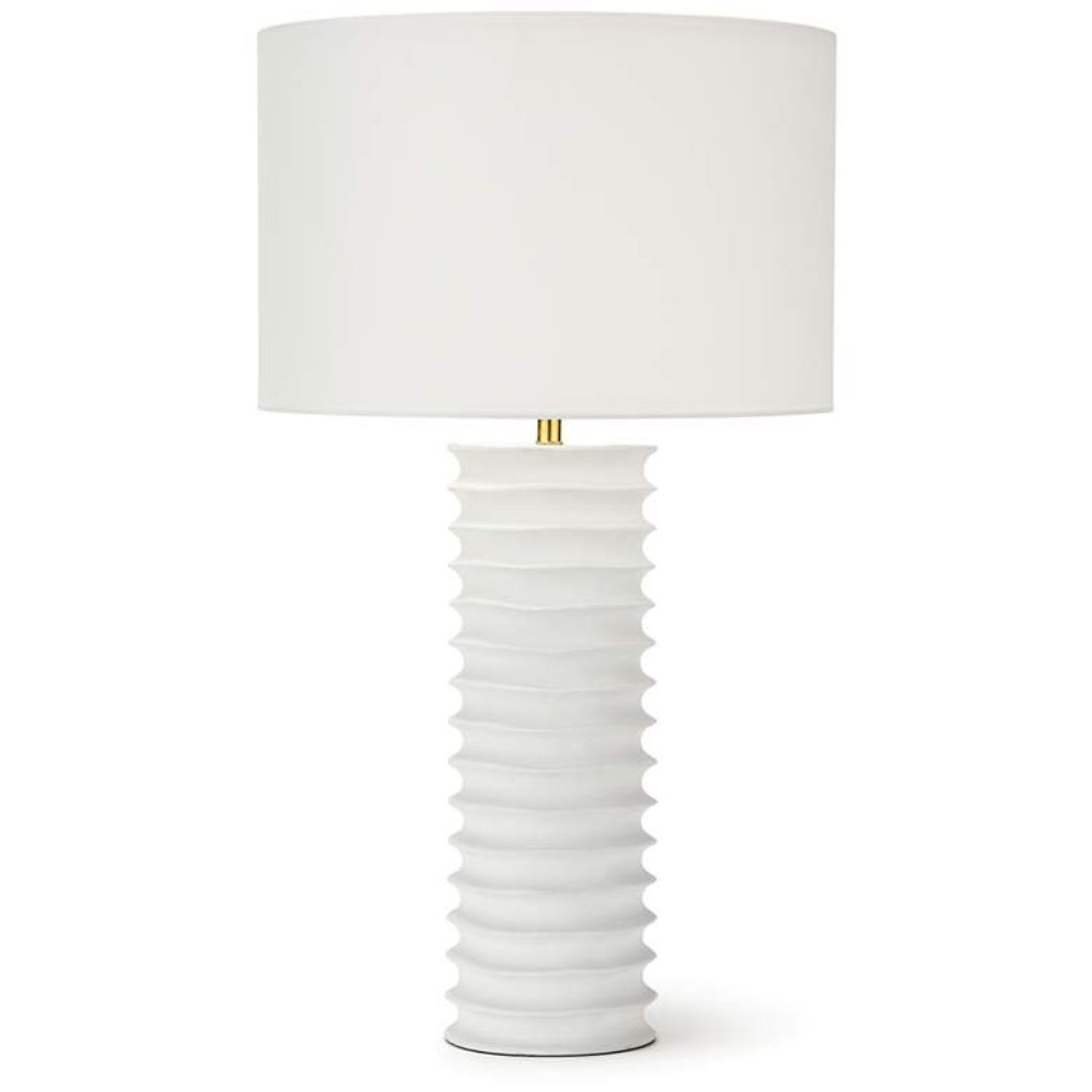 1 MODERN WHITE METAL COLUMN TABLE LAMP