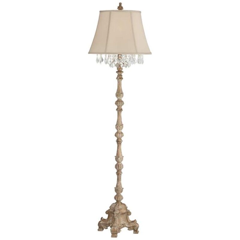 FRENCH CRYSTAL CANDLESTICK FLOOR LAMP