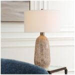BROWN CERAMIC TABLE LAMP
