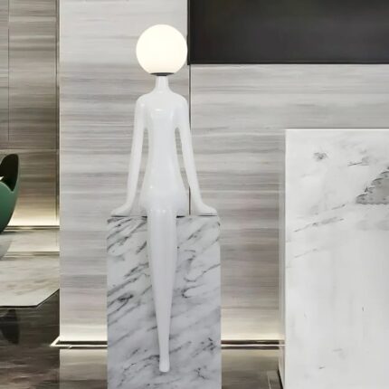 ABSTRACT RESIN LED FLOOR LAMP WHITE