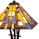 TIFFANY STYLE ART GLASS LAMP WITH DIMMER