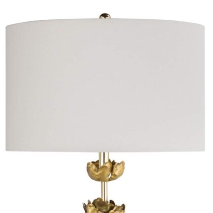 ADELINE FIVE GOLD FLOWERS BLOOM METAL TABLE LAMP