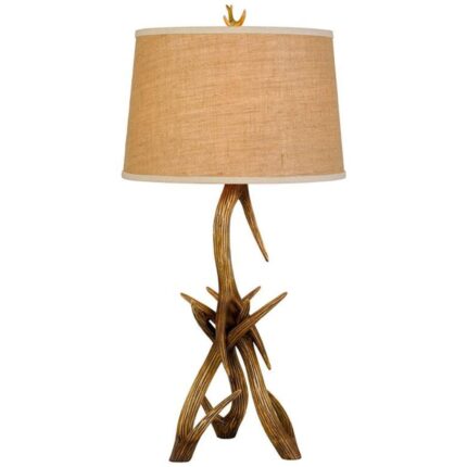 RUSTIC DEER ANTLER TABLE LAMP