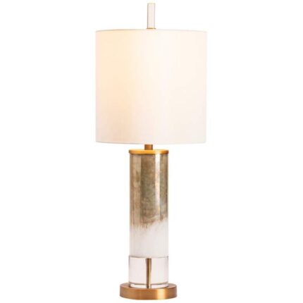 GLAZY GLASS AND CRYSTAL TABLE LAMP