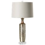 METALLIC BRONZE GLAZE CERAMIC TABLE LAMP