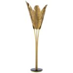TROPICAL VINTAGE BRASS METAL FLOOR LAMP