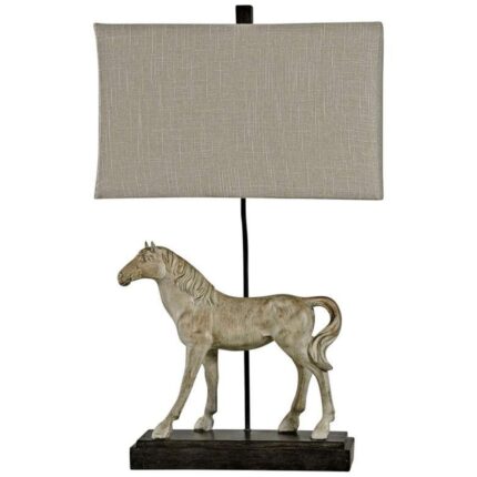 DAPPLE GRAY HORSE FIGURINE TABLE LAMP