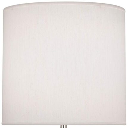 NICKEL AND CRYSTAL TABLE LAMP WITH PEARL SHADE
