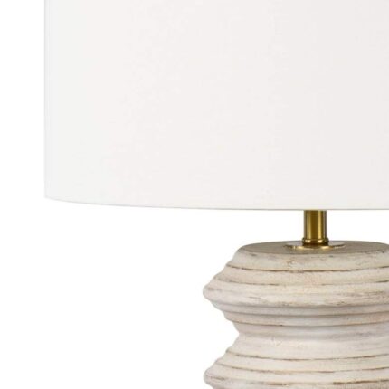 MODERN COASTAL WHITE WOOD TABLE LAMP