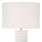 MODERN WHITE METAL COLUMN TABLE LAMP