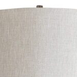 SMOKED GLASS MATTE PEWTER METAL TABLE LAMP