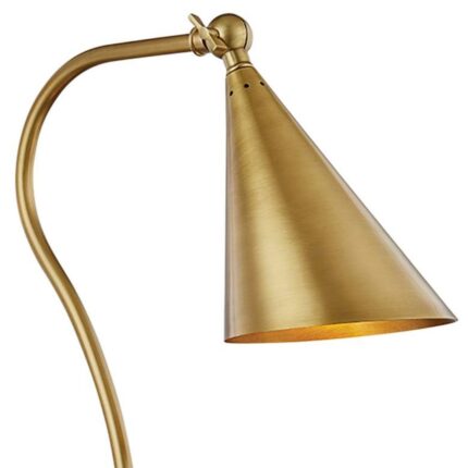 AGED BRASS METAL MODERN ACCENT TABLE LAMP